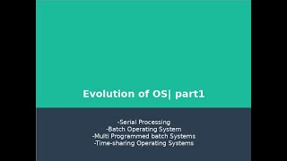 Evolution of operating systempart1  Malayalam Tutorial  OS [upl. by Neeven248]