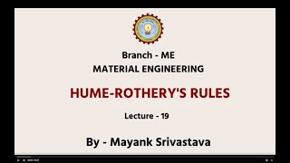 HUME  ROTHERYS Rules AKTU Digital Education [upl. by Valer621]