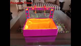 Gift hamper box making at home  khali dabbe se banaye sundar gift box l Poonam Singh DIY [upl. by Muhcon]