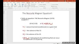 The Rescorla Wagner Model [upl. by Tartan]