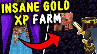 BEST GOLD XP Farm Minecraft Bedrock 121 [upl. by Allerim]