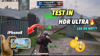 HDR ULTRA Graphics in iPhone8🔥Will it Lag iPhone8 PUBG Test [upl. by Eelta97]