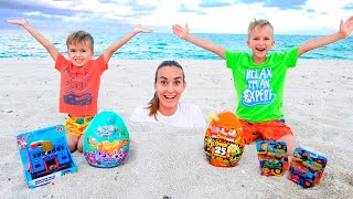 Vlad and Niki had a Fun Day on the Beach Plying with Mom and Sand [upl. by Amle]