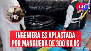 Ingeniera muere tras ser aplastada por manguera de 300 kg en el trabajo  LR [upl. by Dasa631]