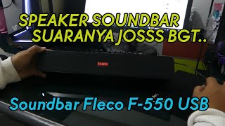 Soundbar Fleco F550 USB Speaker Aktif Laptop Komputer HP Super Bass [upl. by Magdala]