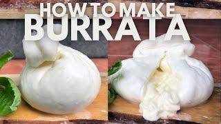 BURRATA  HOW TO MAKE FRESH BURRATA CHEESE 🧀 🇮🇹 [upl. by Dleifxam]