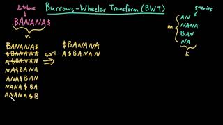 Advanced Data Structures BurrowsWheeler Transform BWT [upl. by Ahsii]