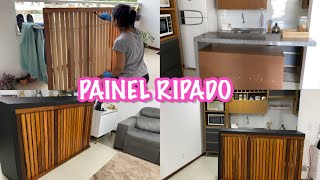 COMO FAZER PAINEL RIPADO FÃCIL E BARATO ðŸ˜ BALCÃƒO DE COZINHA  COZINHA AMERICANA  TRANSFORMAÃ‡ÃƒO ðŸ˜® [upl. by Ventre891]