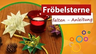 Fröbelsterne falten Anleitung ★ Fröbelstreifenpapier falten ★ trendmarkt24 [upl. by Aynwad]