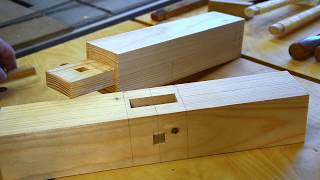 Japanese Carpentry 2 Komisen Tsugi Mortisetenon with a pin [upl. by Alessig]