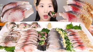 직접 만든🐟✨ 고등어초절임 전갱이초절임 초밥 먹방 Raw mackerel amp horse mackerel eating show mukbang korean food [upl. by Navanod]