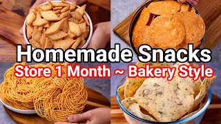 Simple Tea Time Snacks Recipe  Store 1 Month  Bakery Style Evening Tea Time Snacks with Less Oil [upl. by Anolla]