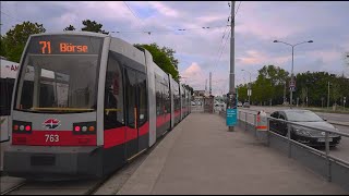 Austria Vienna Straßenbahn 71 ride from Kaiserebersdorf Zinnergasse to Börse [upl. by Llahsram]