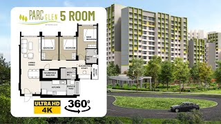 Parc Glen  Tengah 5room Virtual Tour  2021 Nov Tengah BTO  VR 360 4K [upl. by Ahsel]