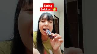 Eating snickers asmr satisfying youtubeshorts trending viralvideo shorts short chocolate [upl. by Namreh]