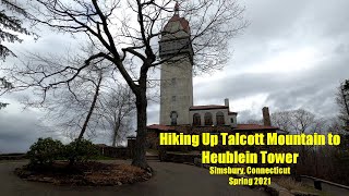 Hiking Up Talcott Mountain to Heublein Tower Simsbury Connecticut on a Gloomy and Windy Day [upl. by Adnawuj]