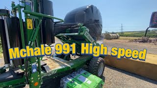 Wrapping bales with 991 high speed with the hay team Episode 66 [upl. by Notled185]