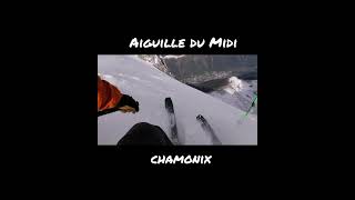 The most extreme start to a ski run IN THE WORLD aiguilledumidi chamonix steepskiing [upl. by Hackathorn]