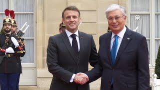 French President Macron meets with Kazakh President Tokayev [upl. by Eselrahc]