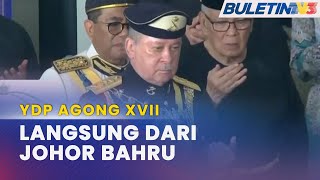 ISTIADAT KEBERANGKATAN TIBA  Yang diPertuan Agong Ke17 Sultan Ibrahim Sultan Iskandar [upl. by Irrabaj503]