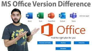 MS Office Version Difference amp Personal amp Home amp Professional amp Enterprises amp Education  MS Office [upl. by Wilt]