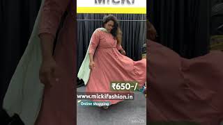 Party wear full gown just ₹650 only on mickifashion online shopping [upl. by Lartnom]