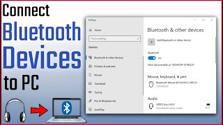 How to Connect Bluetooth in Windows 107  ComputerLaptop Me Bluetooth Kaise Connect Kare [upl. by Nhtanhoj]