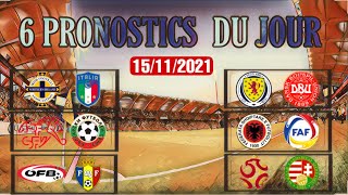 PRONOSTICS FOOT  MES 6 PRONOSTICS DU JOUR  15112021 [upl. by Esydnac]