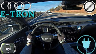 Audi Etron Sportback 55 Top Speed Drive on Autobahn in Germany [upl. by Eirhtug]