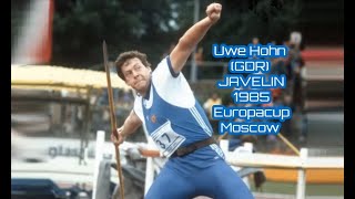 Uwe Hohn GDR JAVELIN 1985 Europacup Moscow [upl. by Esidnak]