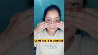 Complete 1 min face exercisefacelifthealthy skin faceyogaexercisesdoublechinfacefitness [upl. by Kral]