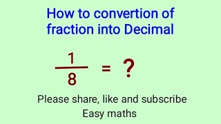 How to convert fraction to decimal 18 [upl. by Koran]