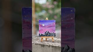 Natural scenery acrylic painting on canvas satisfying acrylicpainting canvaspainting [upl. by Ahsoyek]