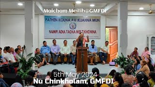 Nu Chinkholam Latest Speech  05052024  Nampi Maicham Meitih [upl. by Niltac148]