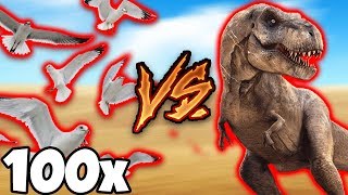 100 Gabbiani vs 1 Tirannosauro Indovina Chi Vince  Beast Battle Simulator Gameplay ITA [upl. by Jodi]