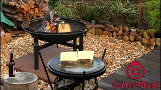 CampMaid Dutch Oven Lid Cook Hamburger Outdoor Backyard Cooking [upl. by Latrena]