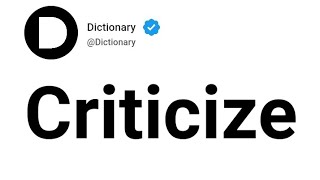 Criticize Meaning In English [upl. by Nahtannoj]