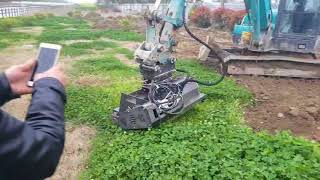 Jonova Excavator Flail head mower mulcher testing [upl. by Cassandre]