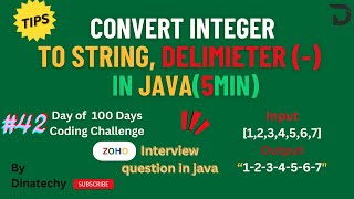 StringJoiner  Convert Integer to String  Java 8  தமிழ்  Interview  DinaTechy coding java DT [upl. by Acirt]