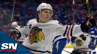 Blackhawks Connor Bedard Scores His Second Goal Of The Period With A Filthy Backhand Finish [upl. by Andromada]