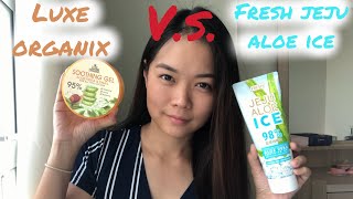 JEJU ALOE ICE SOOTHING GEL VS LUXE ORGANIX SOOTHING GEL [upl. by Bonnibelle]