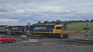 6MP4 PN quotLinfox Express 1quot NR120 NR107 Melbourne to Perth 1438 111024 Moorabool Loop VIC [upl. by Yralih]