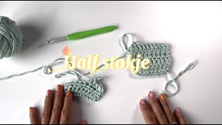 Half stokje haken  Leren haken met Haakspot [upl. by Shantha]