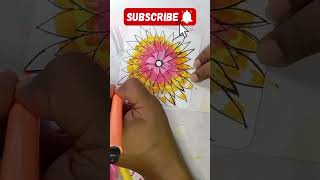 How to draw zentangle flower with blending colorsblendingcolorsshadingcolorsartcoloringshorts [upl. by Htrow321]