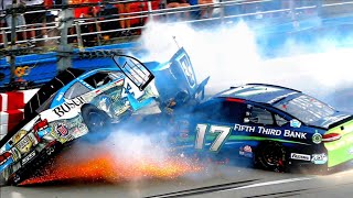 NASCAR  Cars OverOnto Other Cars Crashes [upl. by Yllak851]