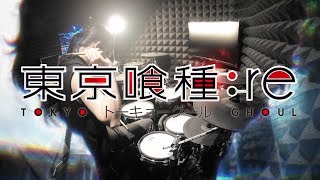 【東京喰種トーキョーグールre】Cö shu Nie  Asphyxia フルを叩いてみた  tokyo ghoul re season 3 Opening full Drum Cover [upl. by Ahseym]