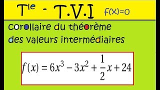 Corollaire du Théorème des valeurs intermédiaires TVI 6x³3x² 05x  24 [upl. by Biancha]