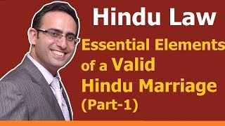 FAMILY LAW  HINDU LAW 3  Essential Elements of valid Hindu Marriage Part1 [upl. by Adnohsad111]