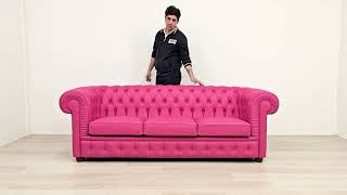 Il Divano Chesterfield in pelle rosa magenta eleganza con personalità [upl. by Elrahc]