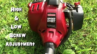 Craftsman String Trimmer Carburetor Tuning 27cc Weedwacker [upl. by Aihsoek]